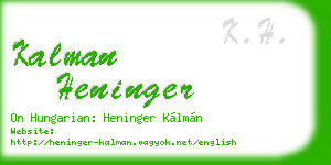 kalman heninger business card