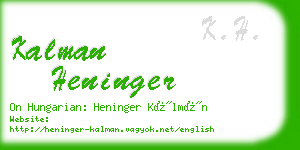 kalman heninger business card